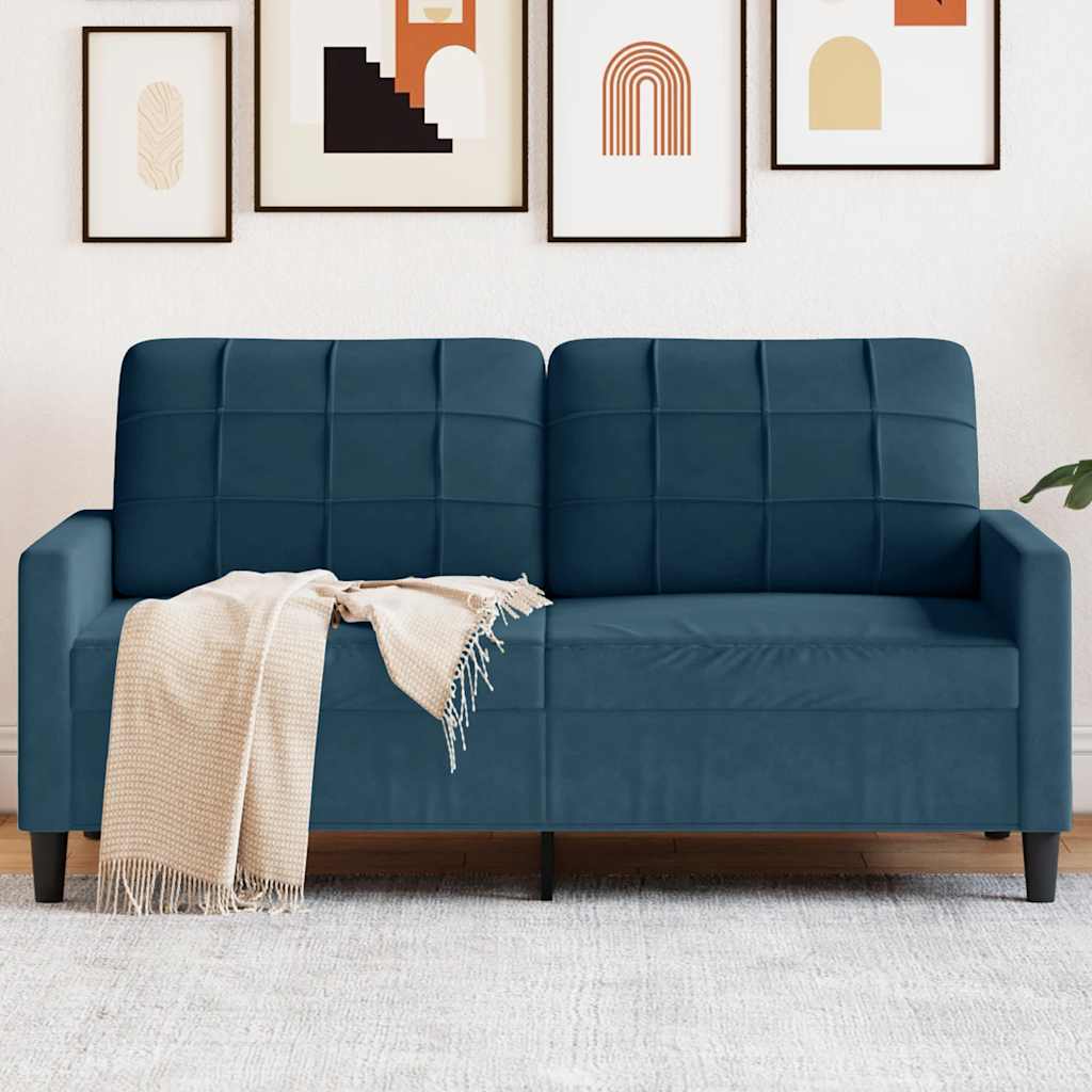 Tweezitsbank 140 cm fluweel blauw is nu te koop bij PeponiXL, paradijselijk wonen!