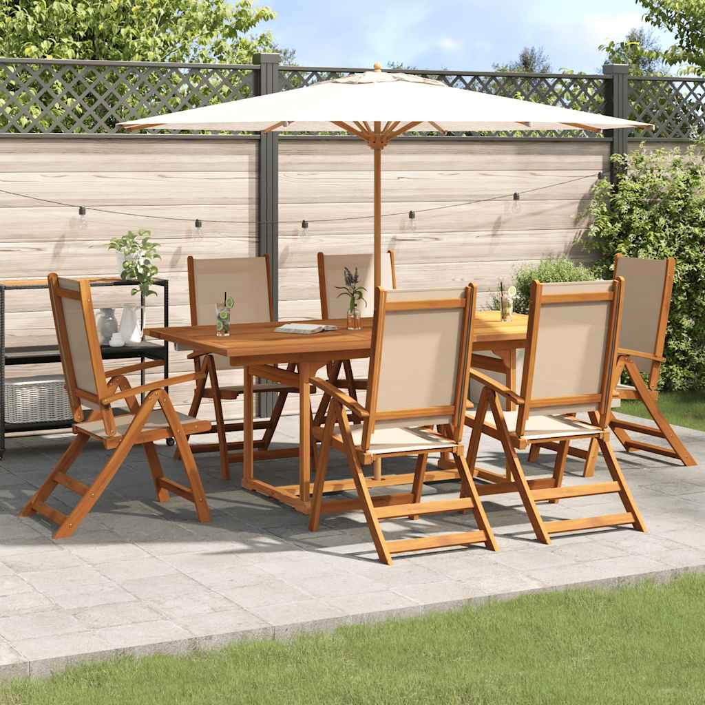 7-delige Tuinset massief acaciahout en textileen is nu te koop bij PeponiXL, paradijselijk wonen!