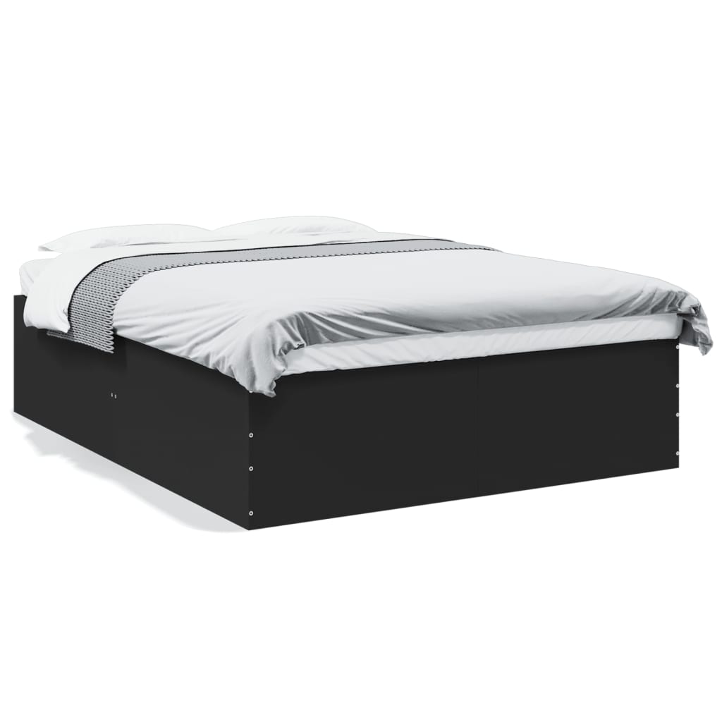 Bedframe bewerkt hout zwart 160x200 cm is nu te koop bij PeponiXL, paradijselijk wonen!