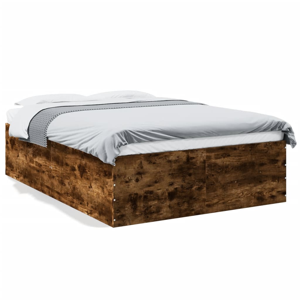 Bedframe bewerkt hout gerookt eikenkleurig 120x190 cm is nu te koop bij PeponiXL, paradijselijk wonen!