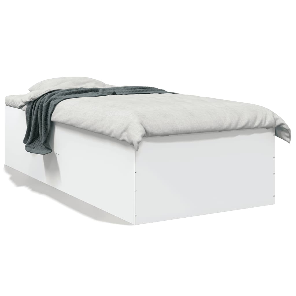 Bedframe bewerkt hout wit 75x190 cm is nu te koop bij PeponiXL, paradijselijk wonen!