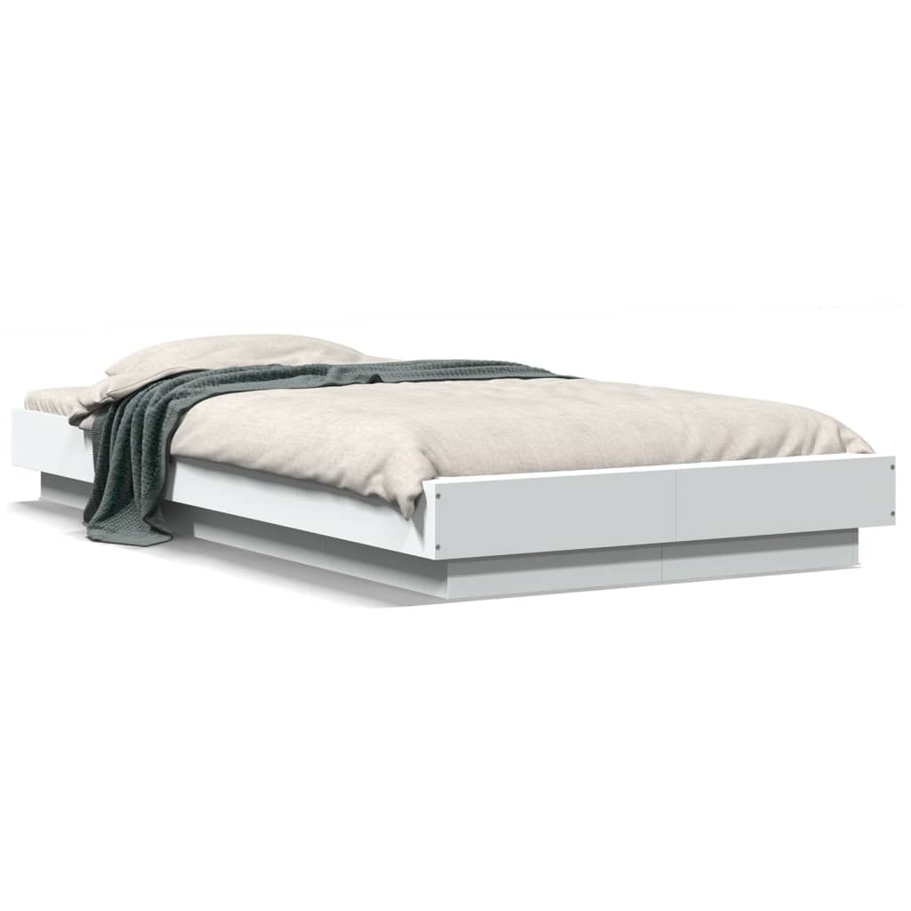 Bedframe bewerkt hout wit 100x200 cm is nu te koop bij PeponiXL, paradijselijk wonen!