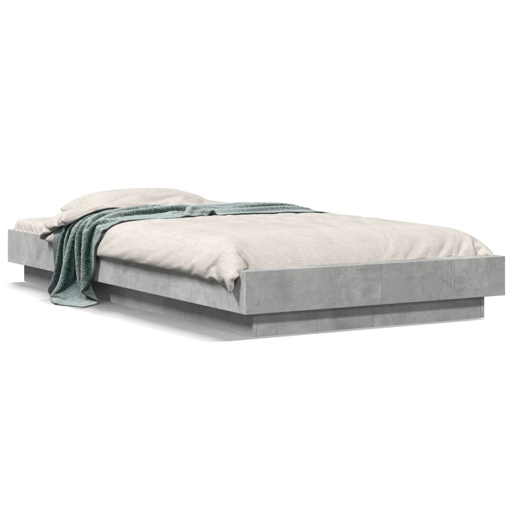 Bedframe bewerkt hout betongrijs 90x190 cm is nu te koop bij PeponiXL, paradijselijk wonen!