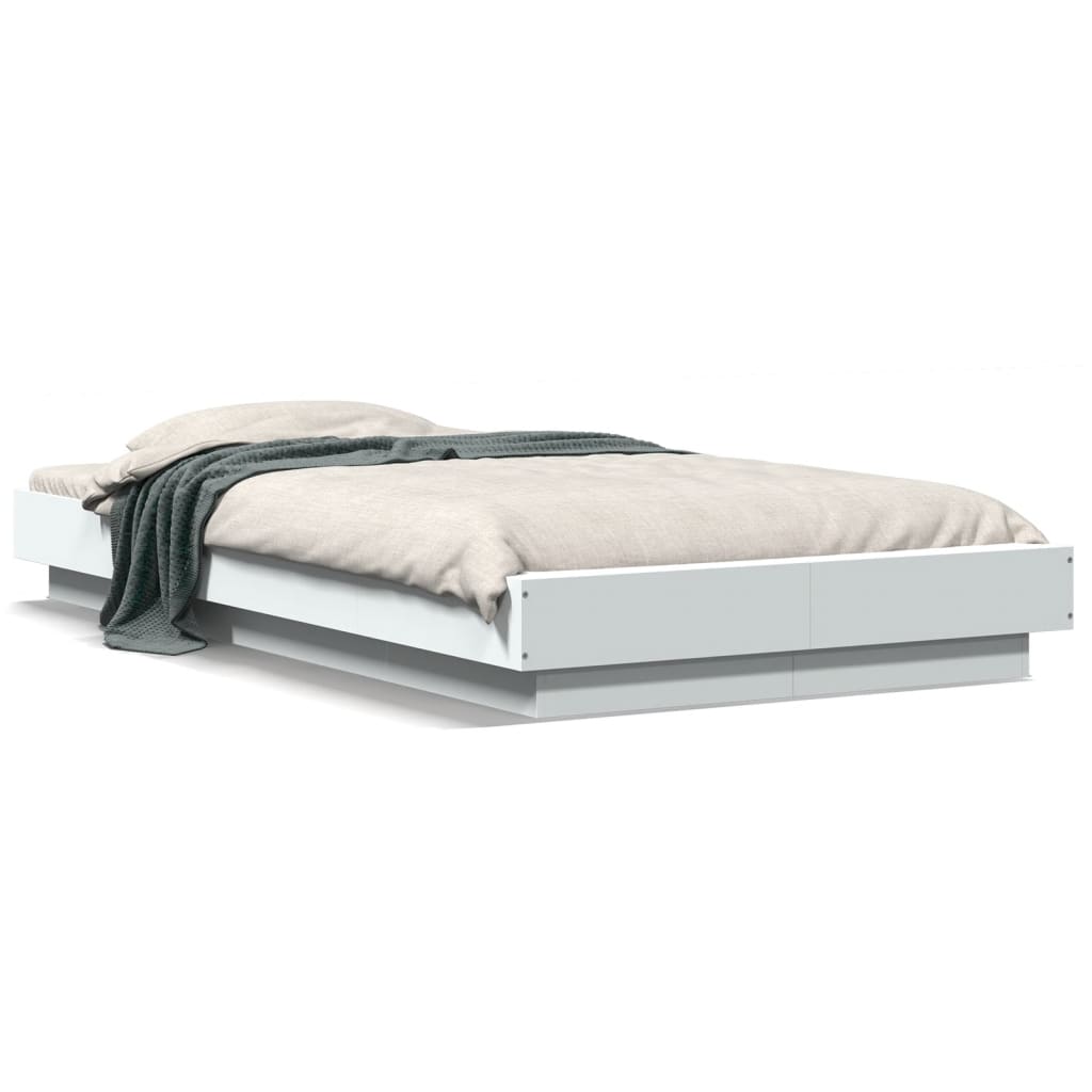Bedframe bewerkt hout wit 75x190 cm is nu te koop bij PeponiXL, paradijselijk wonen!