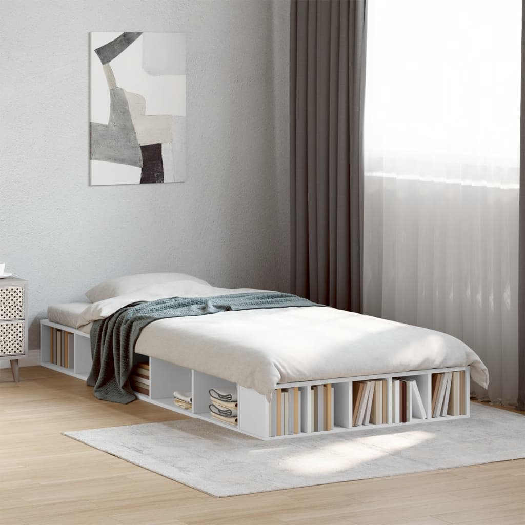 Bedframe bewerkt hout wit 75x190 cm is nu te koop bij PeponiXL, paradijselijk wonen!