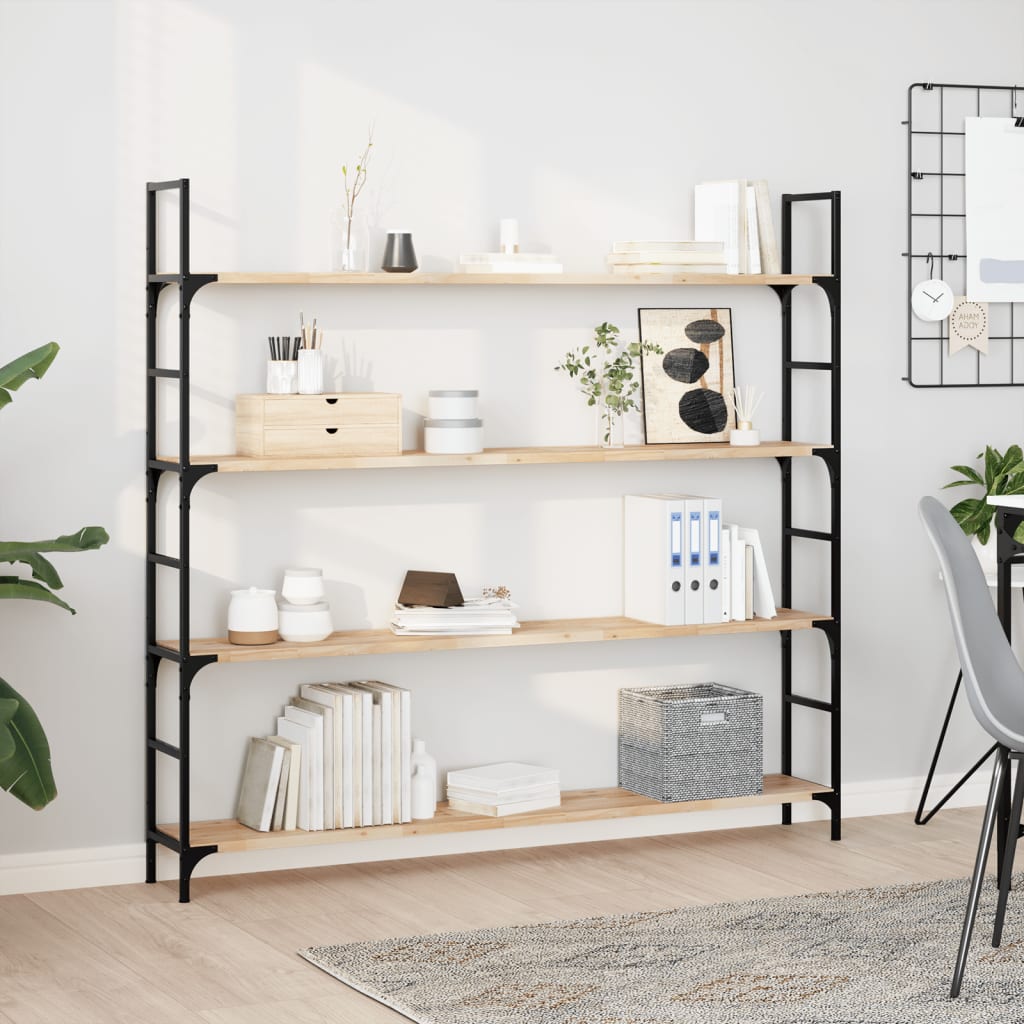 Wandschap zwevend 140x20x2 cm onbehandeld massief acaciahout is nu te koop bij PeponiXL, paradijselijk wonen!