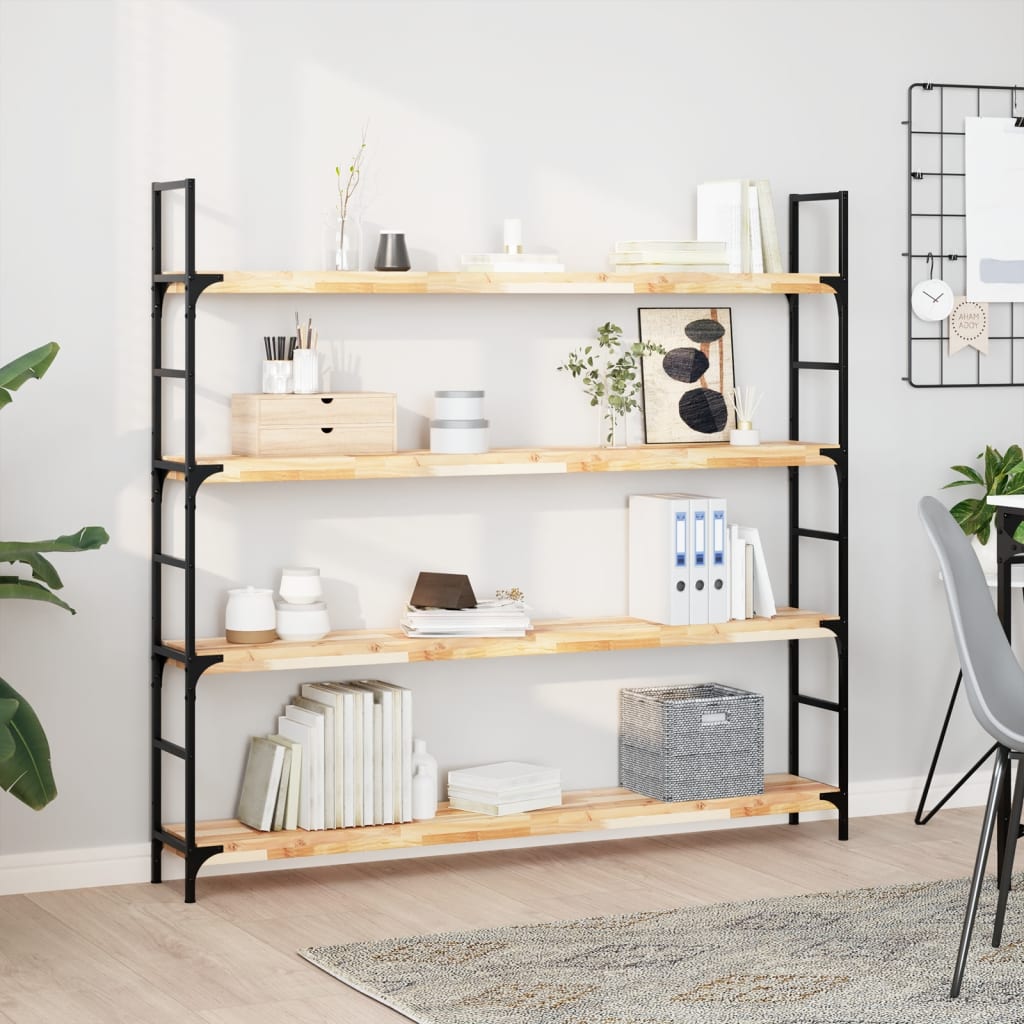 Wandschappen 4 st zwevend 160x20x4 cm onbehandeld acaciahout is nu te koop bij PeponiXL, paradijselijk wonen!