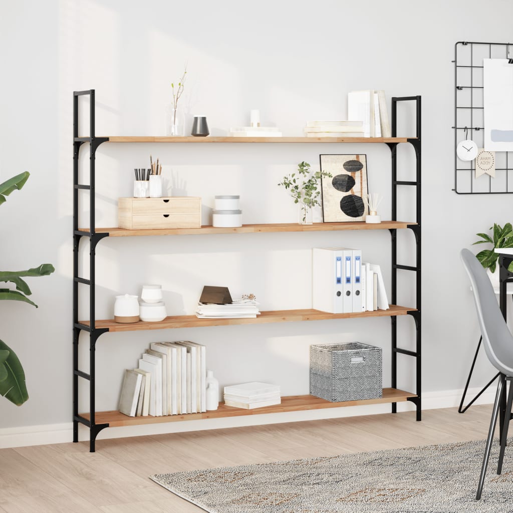 Wandschappen 4 st zwevend olieafwerking 140x20x2 cm acaciahout is nu te koop bij PeponiXL, paradijselijk wonen!