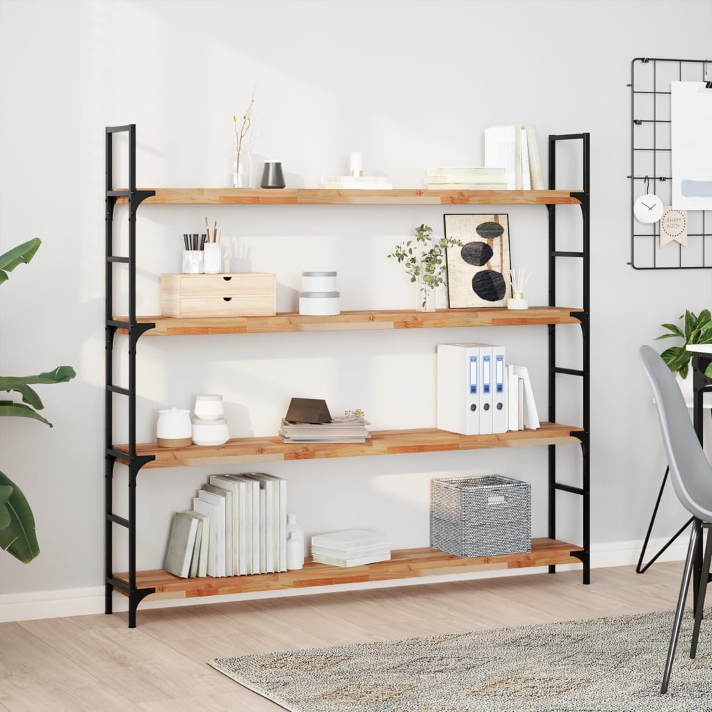 Wandschappen 4 st zwevend olieafwerking 120x20x4 cm acaciahout is nu te koop bij PeponiXL, paradijselijk wonen!