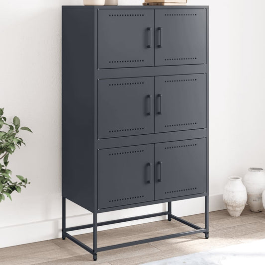 Dressoir 68,5x38,5x123,5 cm staal antracietkleurig is nu te koop bij PeponiXL, paradijselijk wonen!