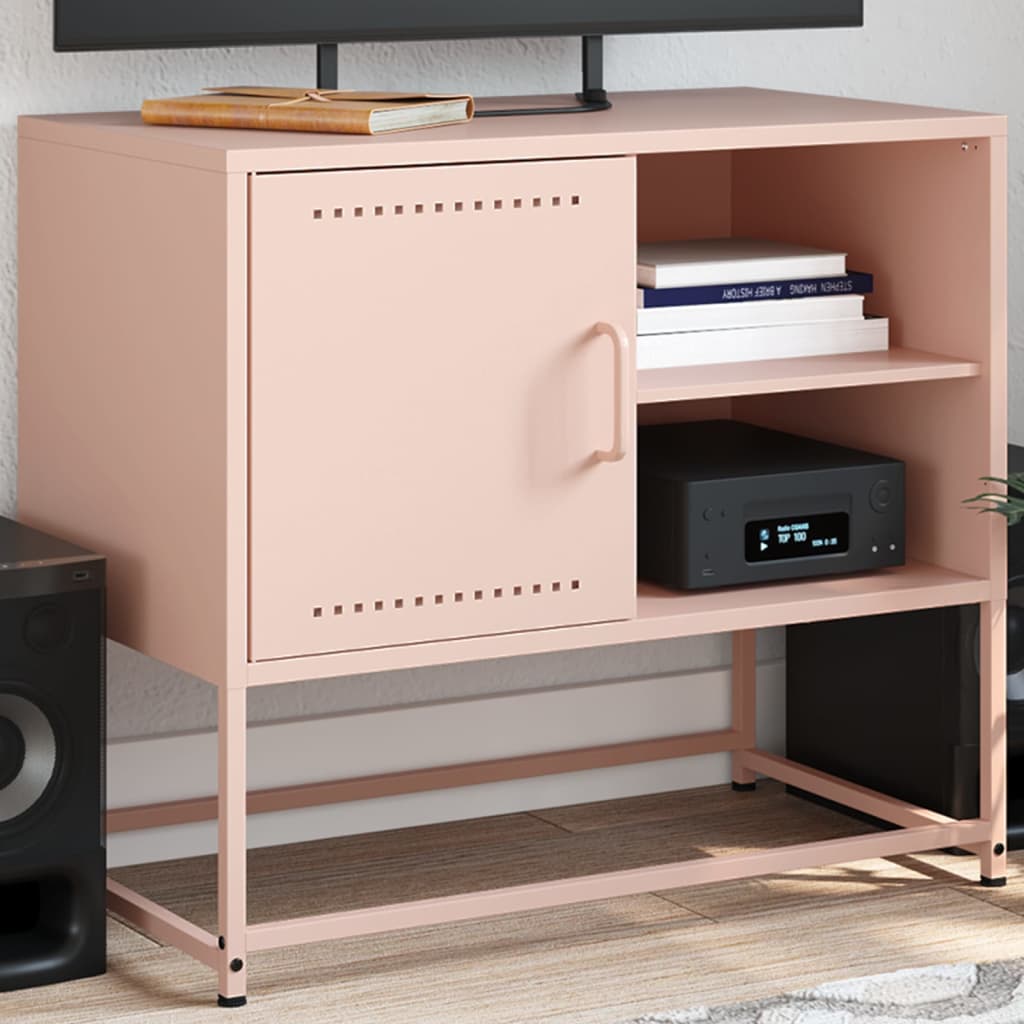 Tv-meubel 68x39x60,5 cm staal roze is nu te koop bij PeponiXL, paradijselijk wonen!