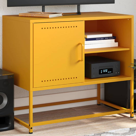 Tv-meubel 68x39x60,5 cm staal mosterdgeel is nu te koop bij PeponiXL, paradijselijk wonen!