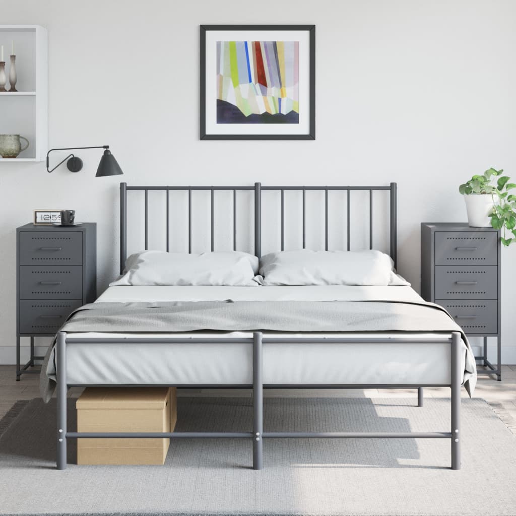 Nachtkastjes 2 st 36x39x78 cm staal antracietkleurig is nu te koop bij PeponiXL, paradijselijk wonen!