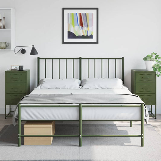 Nachtkastjes 2 st 36x39x78 cm staal olijfgroen is nu te koop bij PeponiXL, paradijselijk wonen!