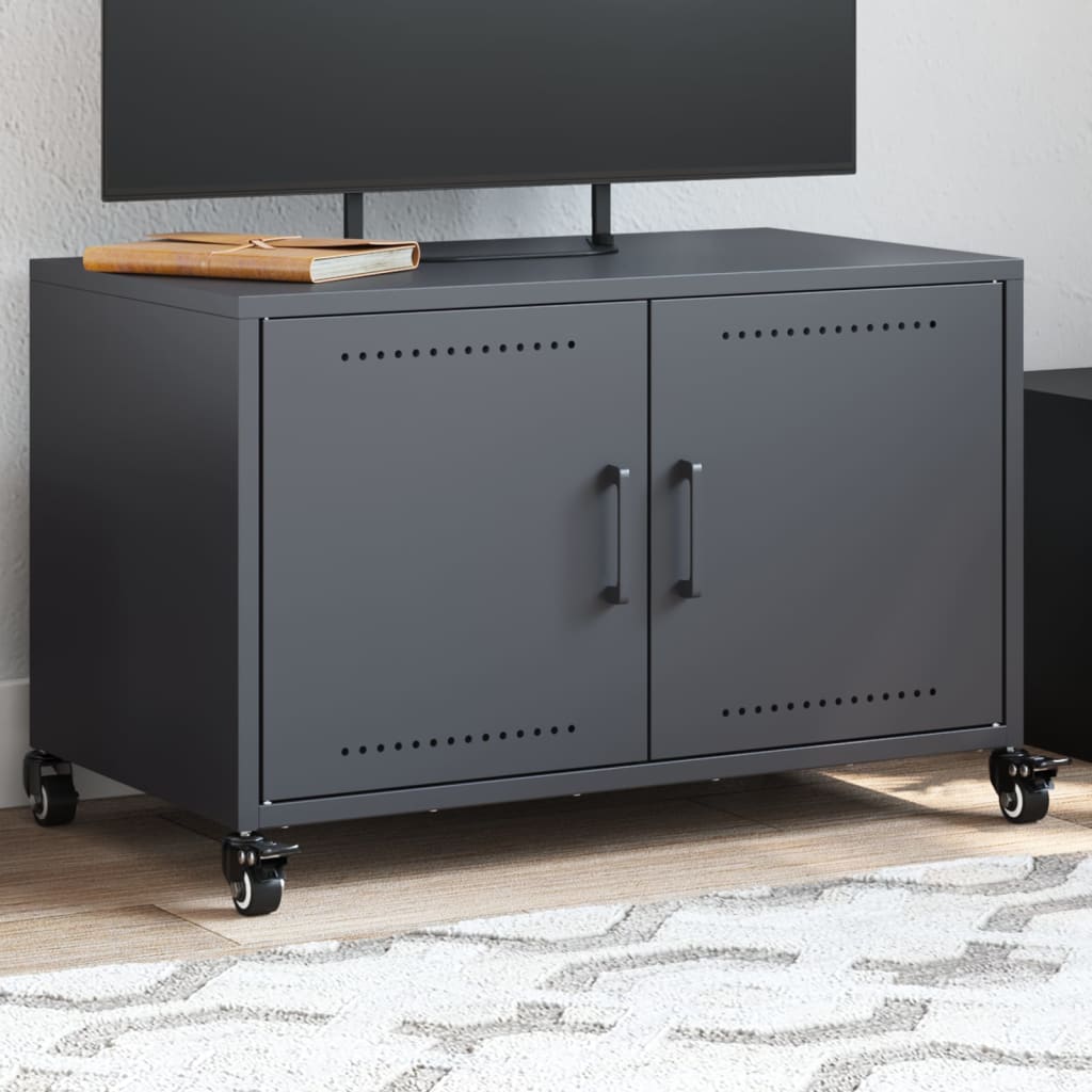 Tv-meubel 68x39x43,5 cm staal antracietkleurig is nu te koop bij PeponiXL, paradijselijk wonen!