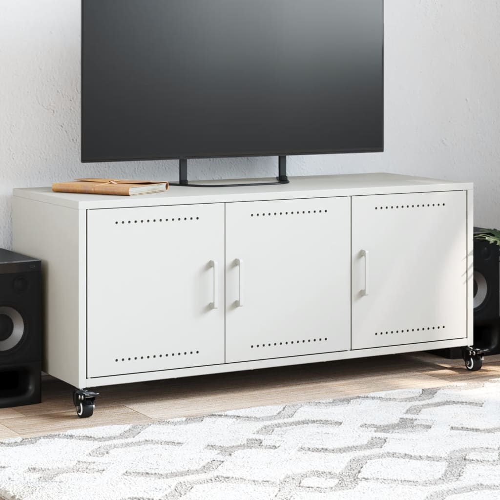 Tv-meubel 100,5x39x43,5 cm staal wit is nu te koop bij PeponiXL, paradijselijk wonen!