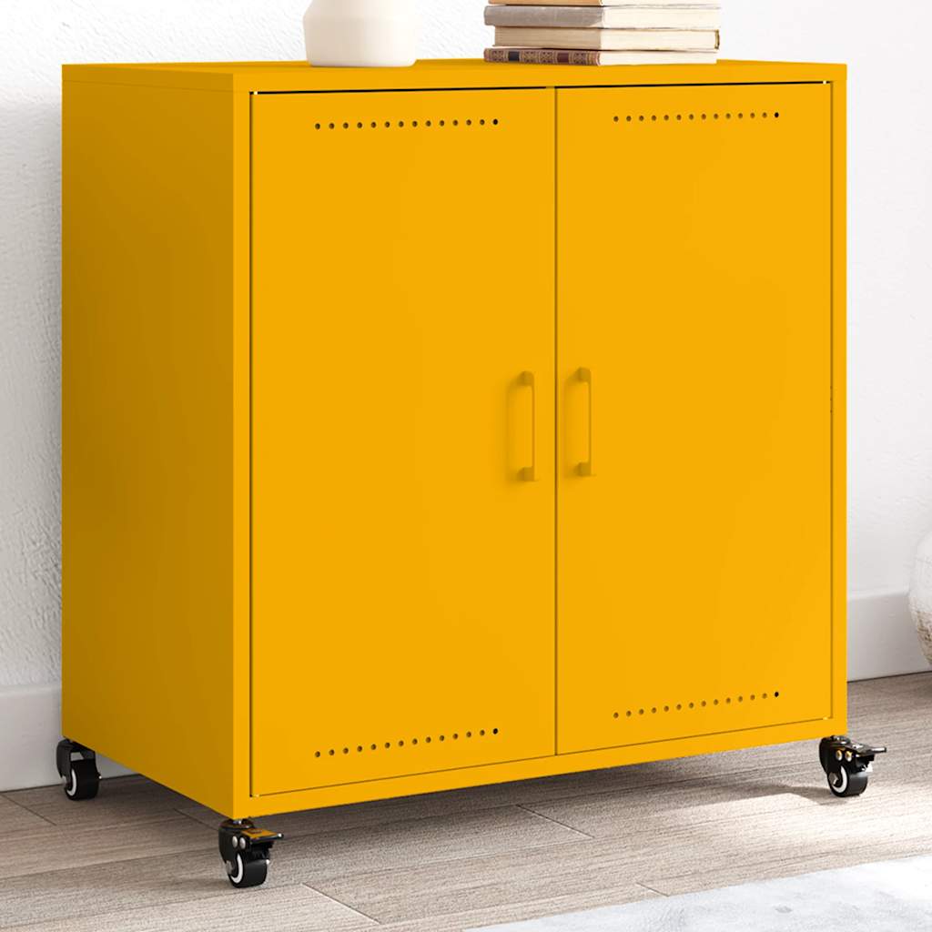 Dressoir 68x39x72 cm staal mosterdgeel is nu te koop bij PeponiXL, paradijselijk wonen!