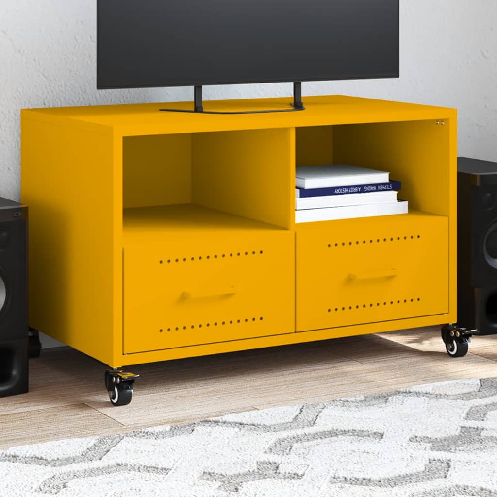 Tv-meubel 68x39x43,5 cm staal mosterdgeel is nu te koop bij PeponiXL, paradijselijk wonen!
