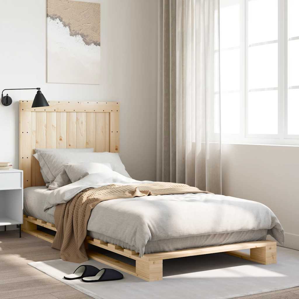 Bedframe met hoofdbord massief grenenhout 90x200 cm is nu te koop bij PeponiXL, paradijselijk wonen!