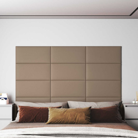 Wandhoofdbord 12 st 60 x 30 cm Cappuccino Stof is nu te koop bij PeponiXL, paradijselijk wonen!
