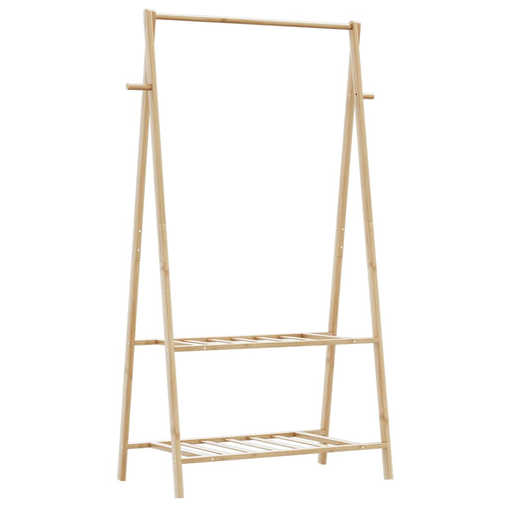 Kledingrek met schappen 96x45,5x150,5 cm bamboe is nu te koop bij PeponiXL, paradijselijk wonen!
