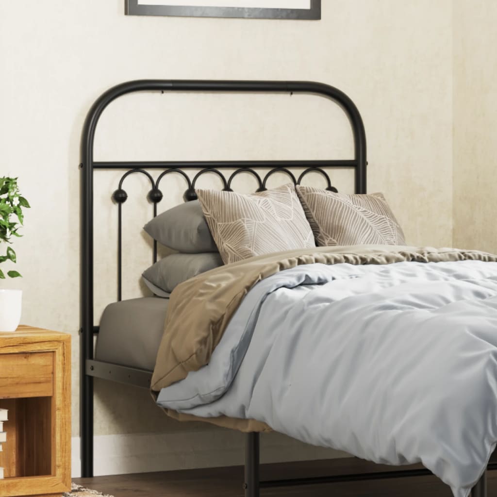 Vervangend hoofdbord 75 cm metaal zwart is nu te koop bij PeponiXL, paradijselijk wonen!