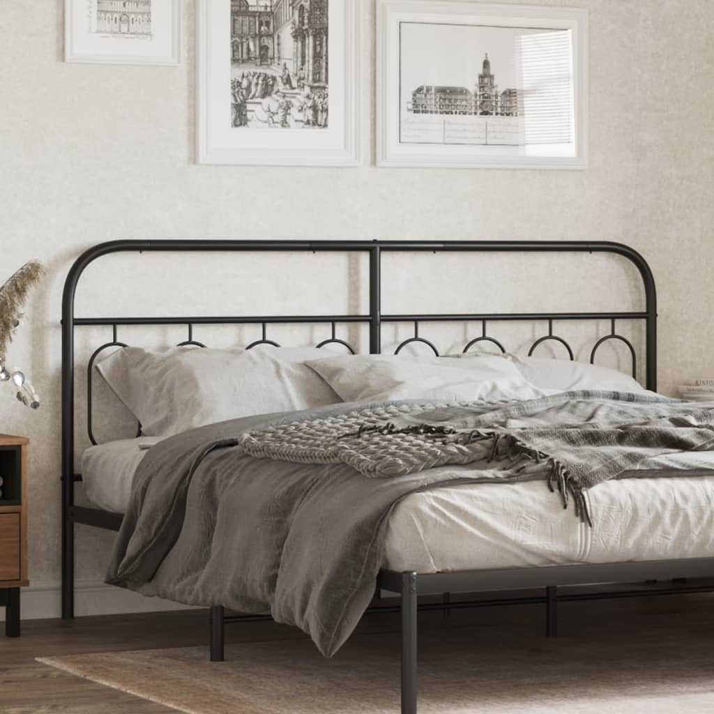 Vervangend hoofdbord 160 cm metaal zwart is nu te koop bij PeponiXL, paradijselijk wonen!