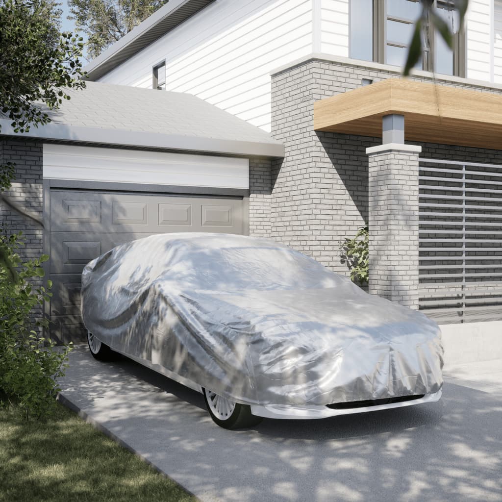 Autohoes voor sedan met gespriemen XXL PEVA zilverkleurig is nu te koop bij PeponiXL, paradijselijk wonen!