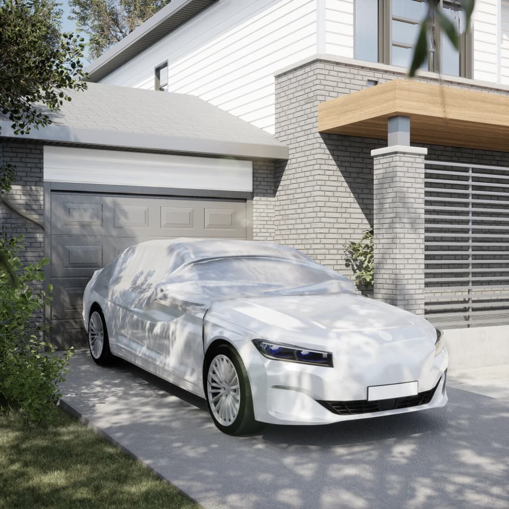 Autohoes half met haken XL PEVA zilverkleurig is nu te koop bij PeponiXL, paradijselijk wonen!