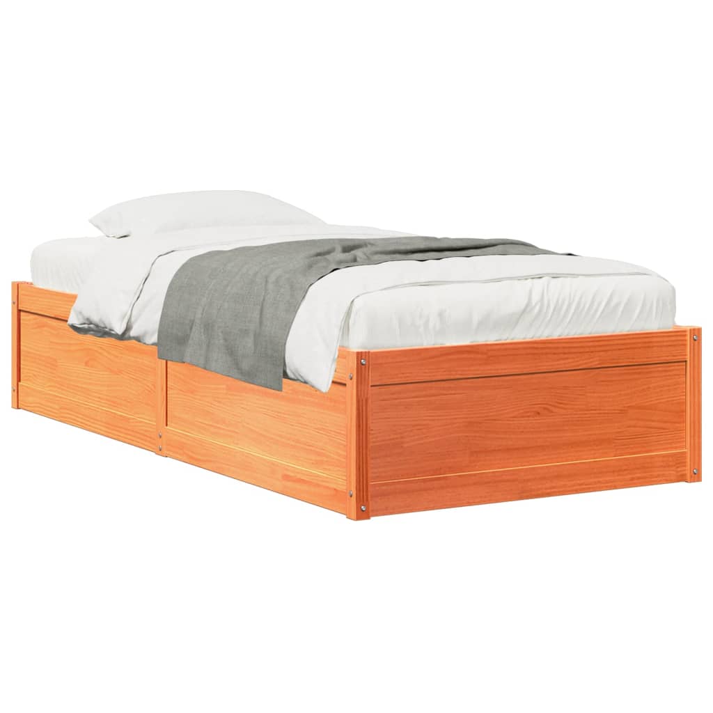 Bedframe zonder matras massief grenenhout wasbruin 90x200 cm is nu te koop bij PeponiXL, paradijselijk wonen!