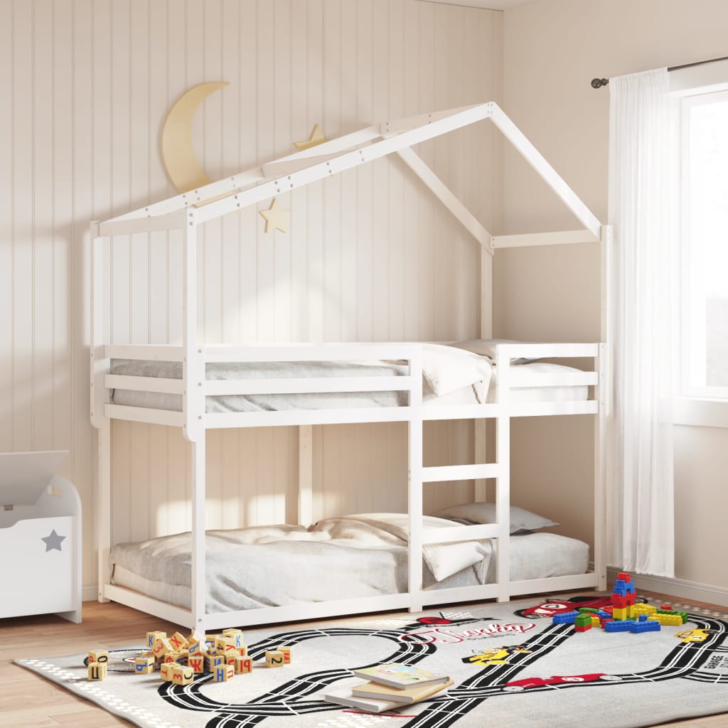 Kinderbedhuisje 213x85,5x144,5 cm massief grenenhout wit is nu te koop bij PeponiXL, paradijselijk wonen!