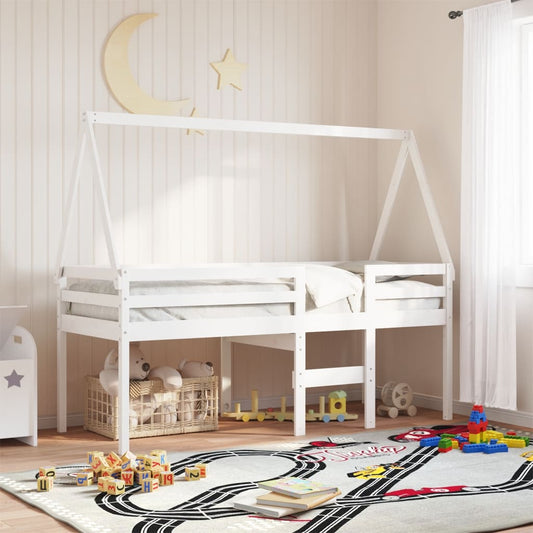 Kinderbedhuisje 209x85,5x88 cm massief grenenhout wit is nu te koop bij PeponiXL, paradijselijk wonen!
