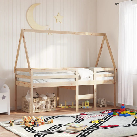 Kinderbedhuisje 199x80,5x88 cm massief grenenhout is nu te koop bij PeponiXL, paradijselijk wonen!