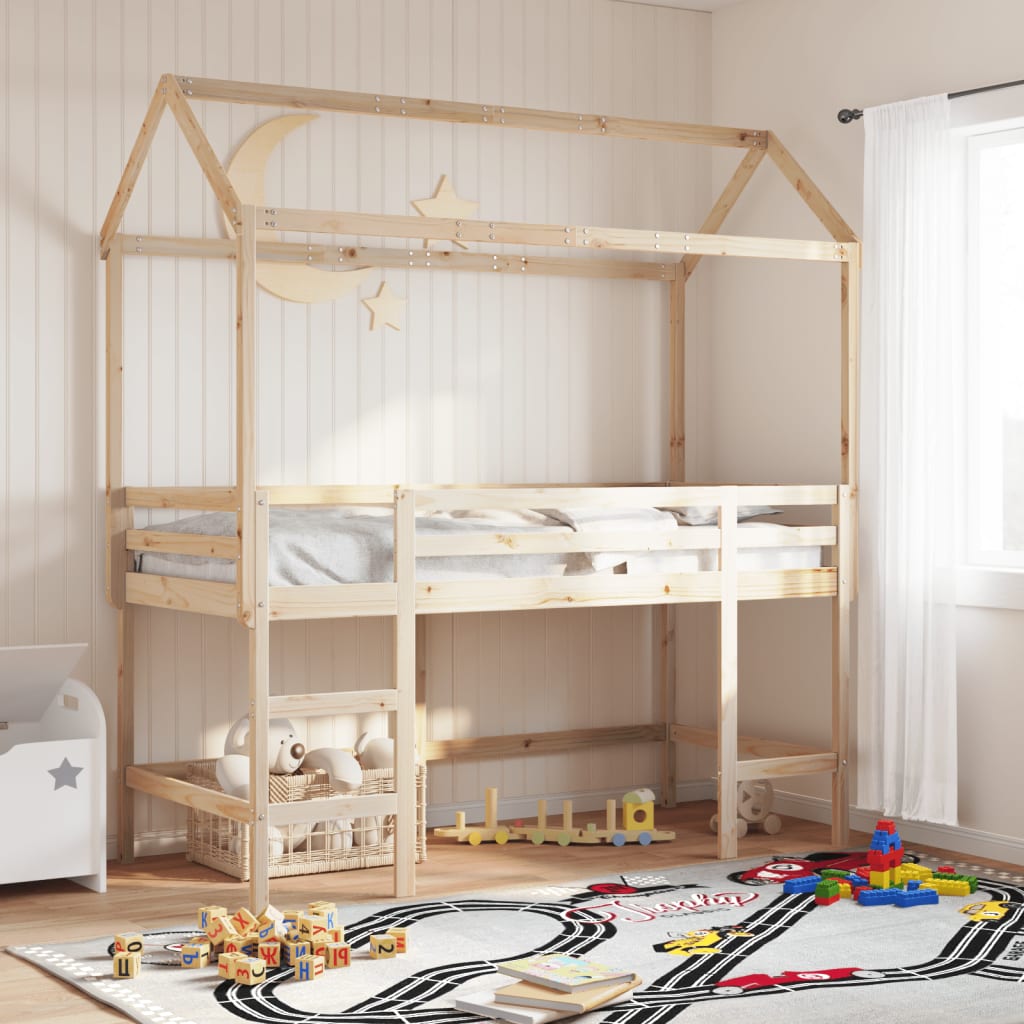 Kinderbedhuisje 217x85,5x154 cm massief grenenhout is nu te koop bij PeponiXL, paradijselijk wonen!