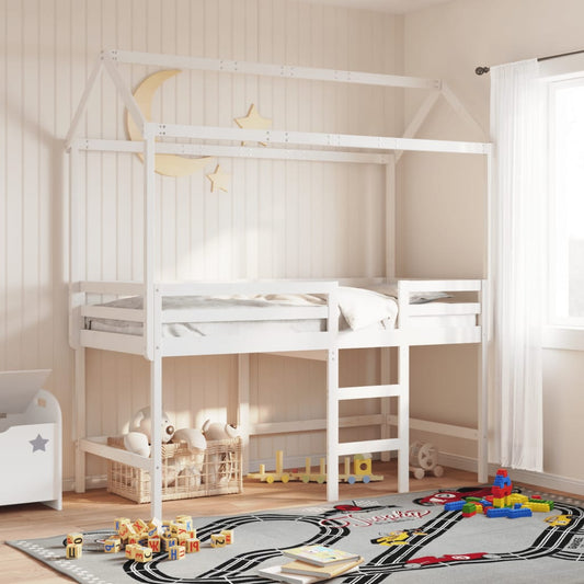 Kinderbedhuisje 217x85,5x154 cm massief grenenhout wit is nu te koop bij PeponiXL, paradijselijk wonen!