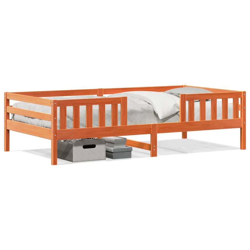 Bedframe zonder matras massief grenenhout wasbruin 90x190 cm is nu te koop bij PeponiXL, paradijselijk wonen!