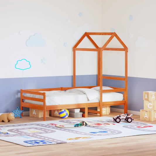 Kinderbedhuisje 98x70x176,5 cm massief grenenhout wasbruin is nu te koop bij PeponiXL, paradijselijk wonen!