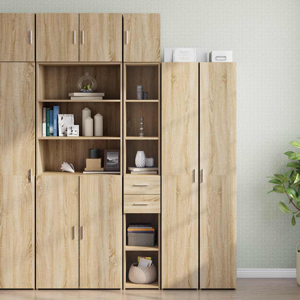 Opbergkast smal 30x42,5x225 cm bewerkt hout sonoma eikenkleurig is nu te koop bij PeponiXL, paradijselijk wonen!