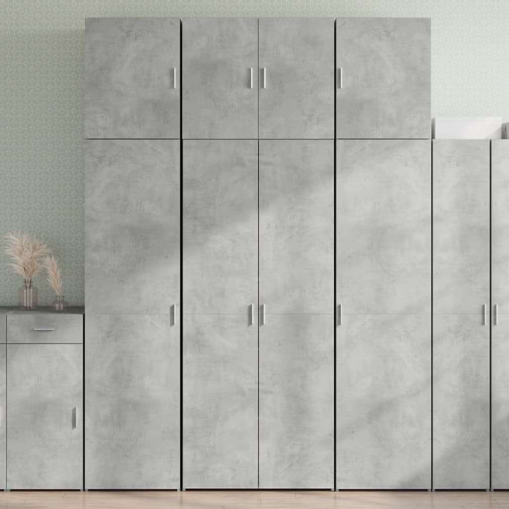 Hoge kast 80x42,5x249 cm bewerkt hout betongrijs is nu te koop bij PeponiXL, paradijselijk wonen!