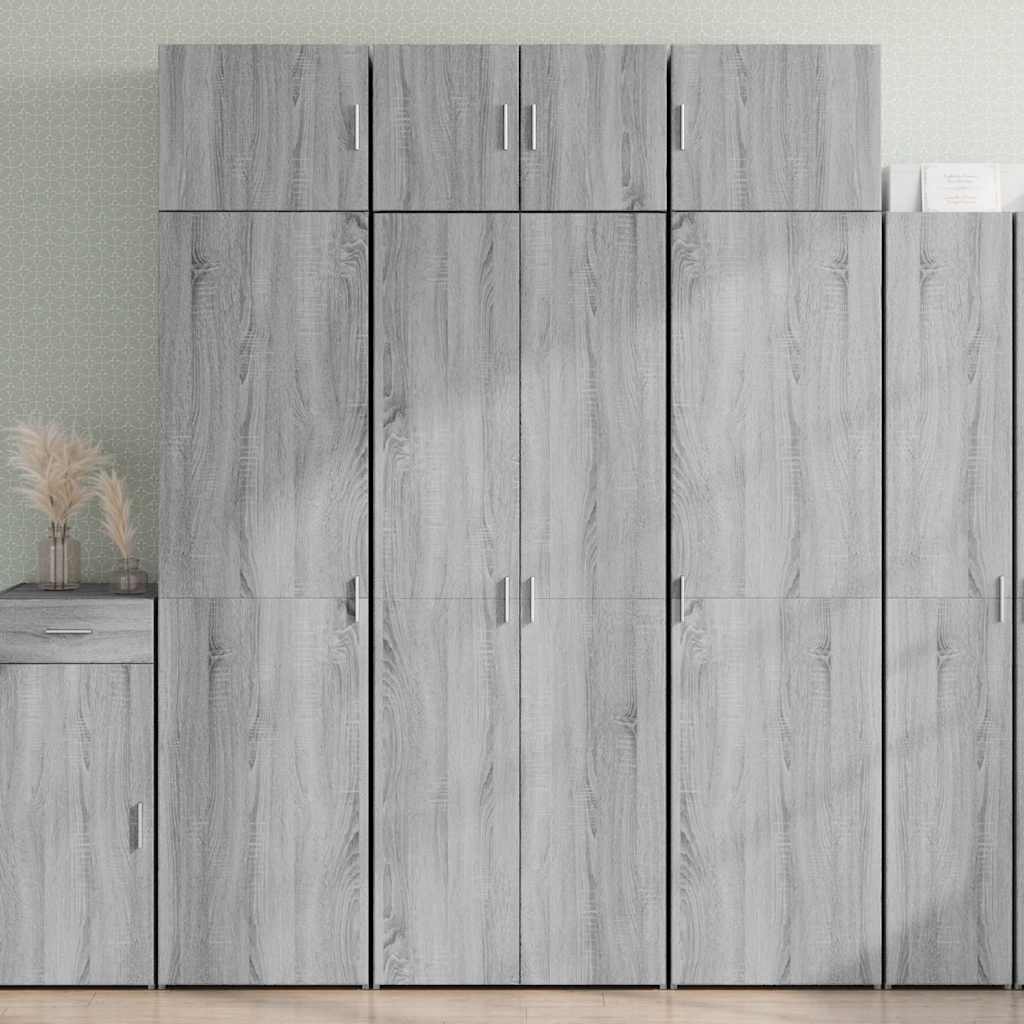 Hoge kast 70x42,5x185 cm bewerkt hout grijs sonoma eikenkleurig is nu te koop bij PeponiXL, paradijselijk wonen!