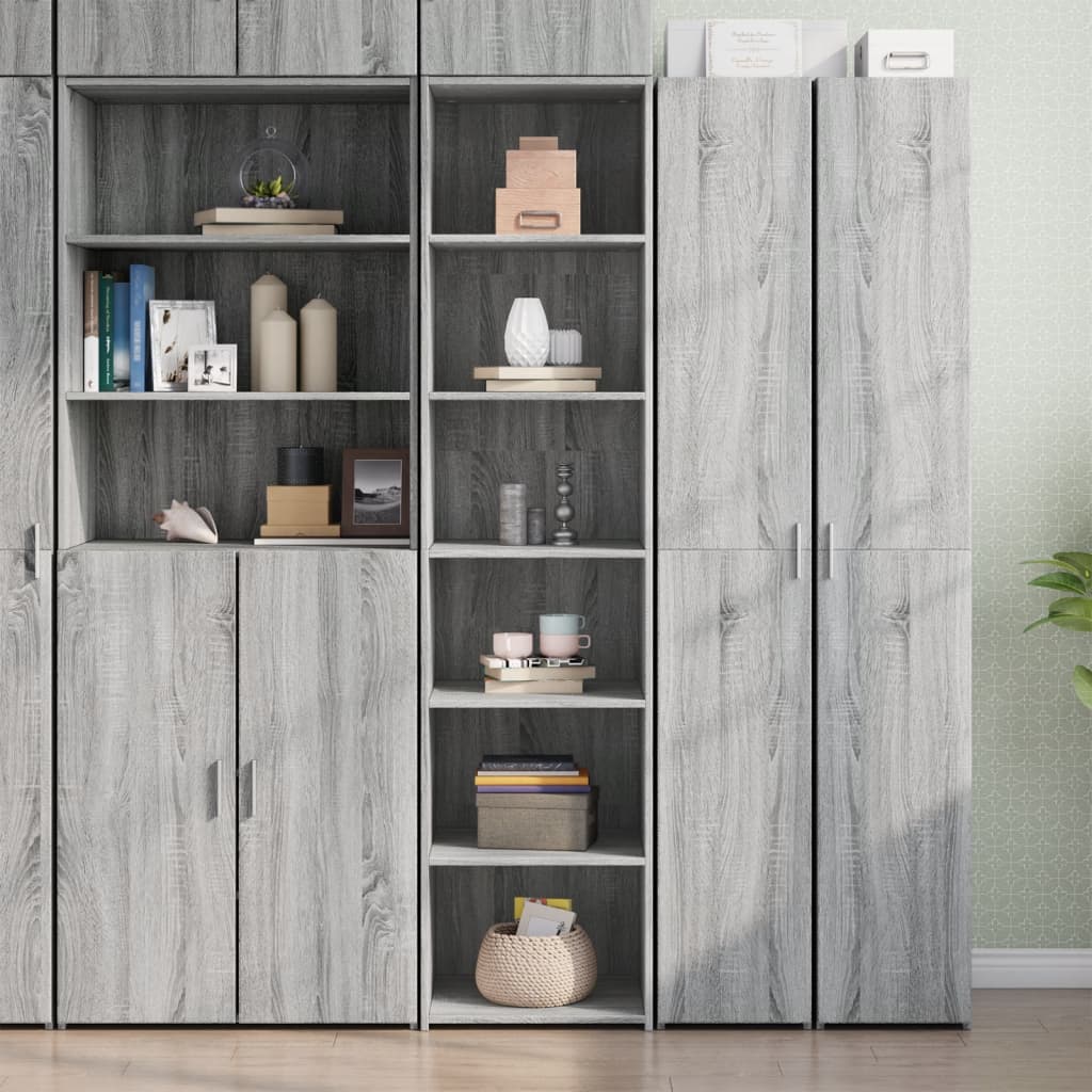 Hoge kast 45x41x185 cm bewerkt hout grijs sonoma eikenkleurig is nu te koop bij PeponiXL, paradijselijk wonen!