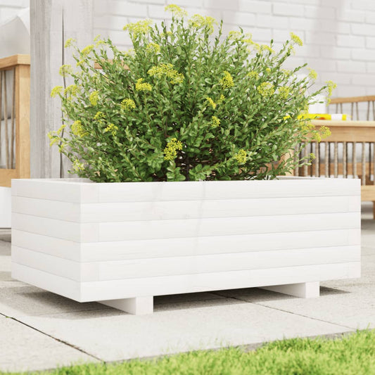 Plantenbak 70x40x26,5 cm massief grenenhout wit is nu te koop bij PeponiXL, paradijselijk wonen!