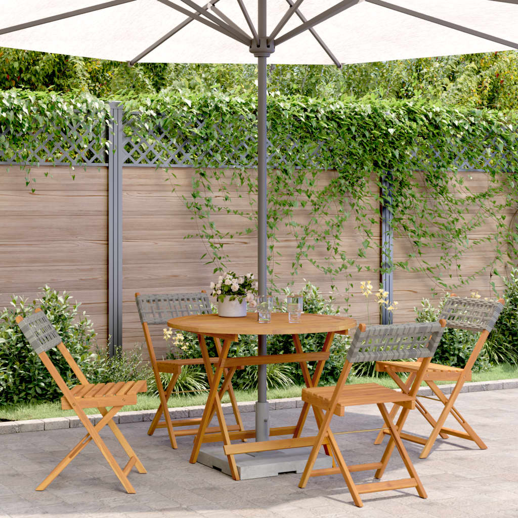 5-delige Tuinset poly rattan en massief hout grijs is nu te koop bij PeponiXL, paradijselijk wonen!