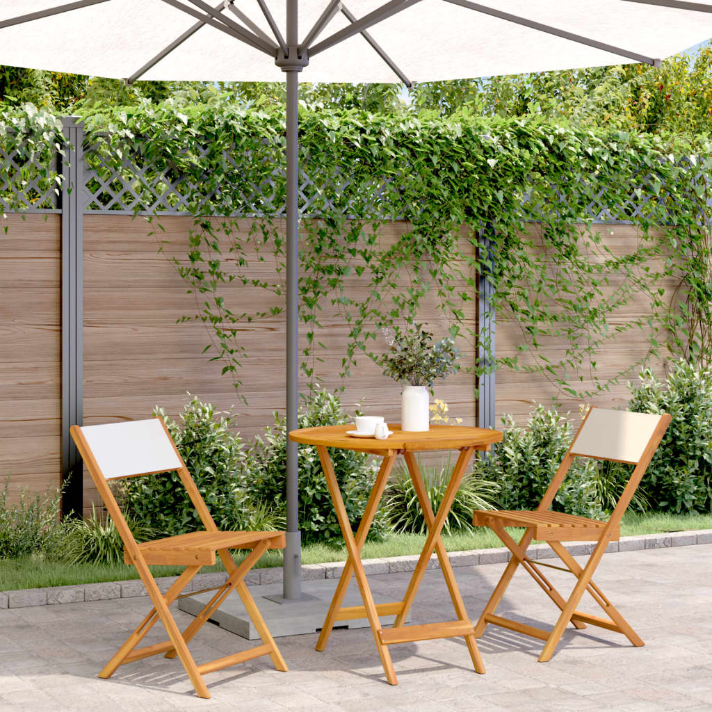 3-delige Bistroset stof en massief hout crèmewit is nu te koop bij PeponiXL, paradijselijk wonen!