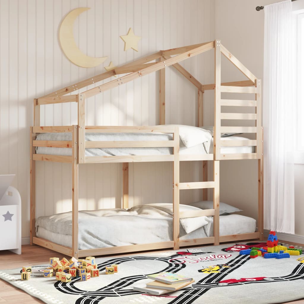 Stapelbedframe zonder matras massief grenenhout 90x190 cm is nu te koop bij PeponiXL, paradijselijk wonen!