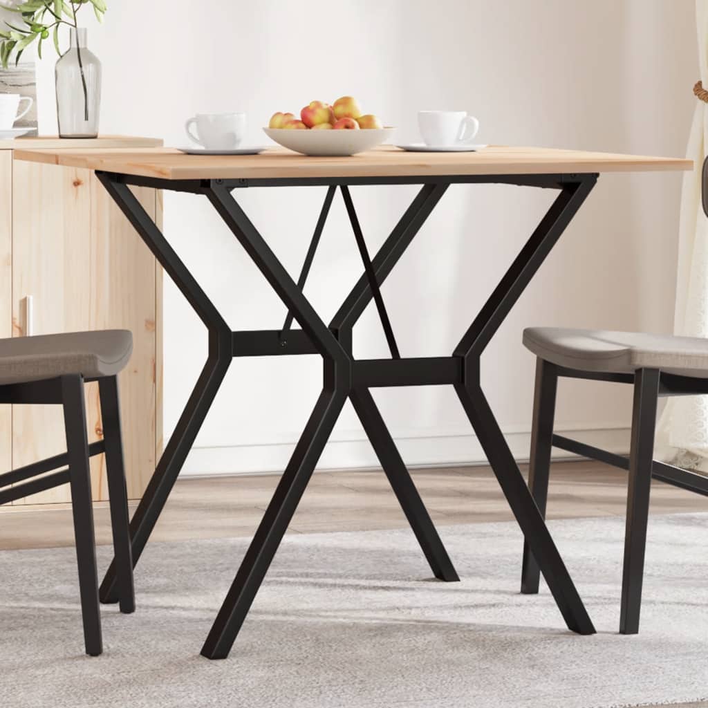 Eettafel Y-frame 90x90x75 cm massief grenenhout en staal is nu te koop bij PeponiXL, paradijselijk wonen!