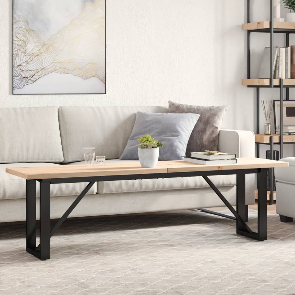 Salontafel O-frame 160x40x45,5 cm grenenhout en staal is nu te koop bij PeponiXL, paradijselijk wonen!