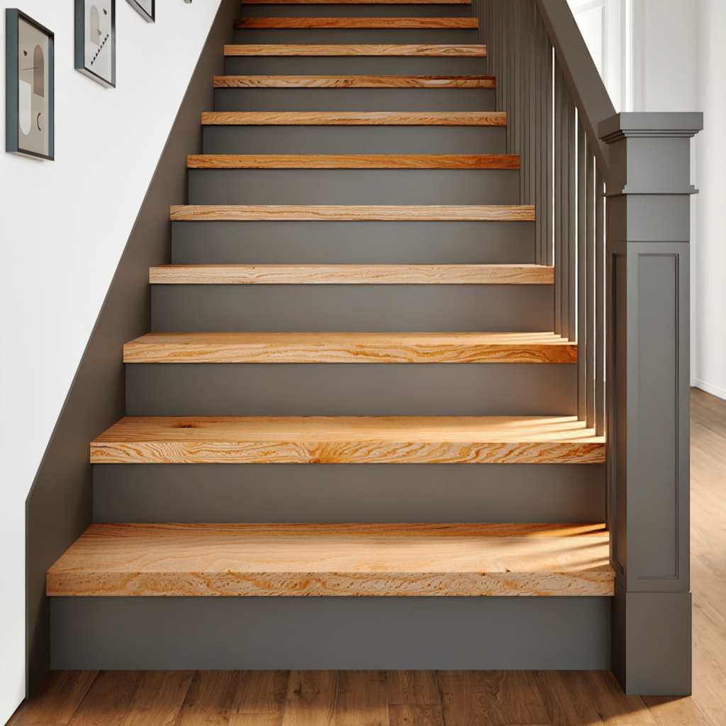 Traptreden 4 st 100x25x2 cm massief eikenhout lichtbruin is nu te koop bij PeponiXL, paradijselijk wonen!