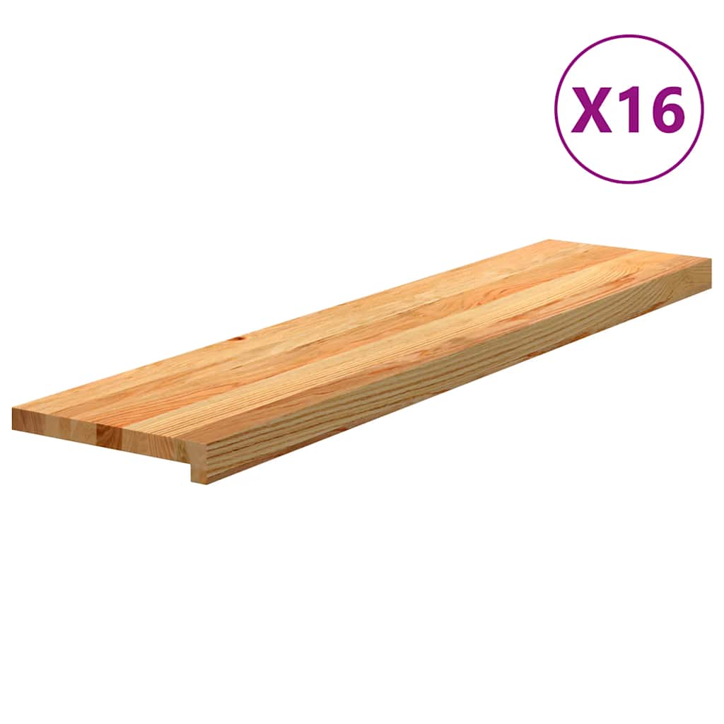 Traptreden 16 st 110x30x2 cm massief eikenhout lichtbruin is nu te koop bij PeponiXL, paradijselijk wonen!