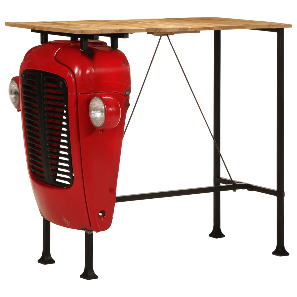 Bartafel tractor 55x120x107 cm massief mangohout rood en bruin is nu te koop bij PeponiXL, paradijselijk wonen!